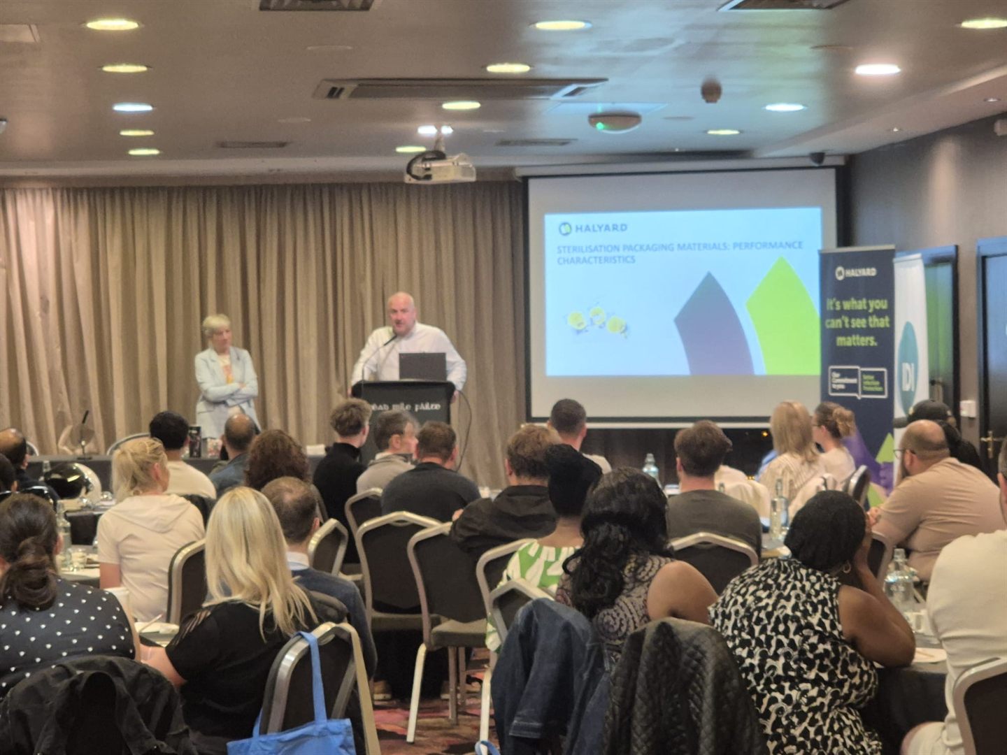 Delegates attend a presentation at the Owens & Minor, Halyard and Criticlean Solutions Study Day.