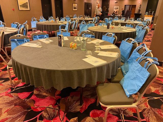 A final view of the room set for the Study Day.